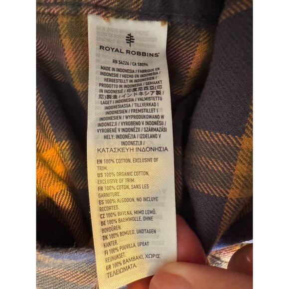Royal Robbin’s Lieback Flannel Size Small Women’s Organic Cotton NWT Plaid Butto - Picture 6 of 7